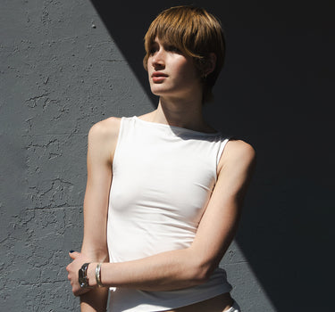 Bamboo boat neck singlet
